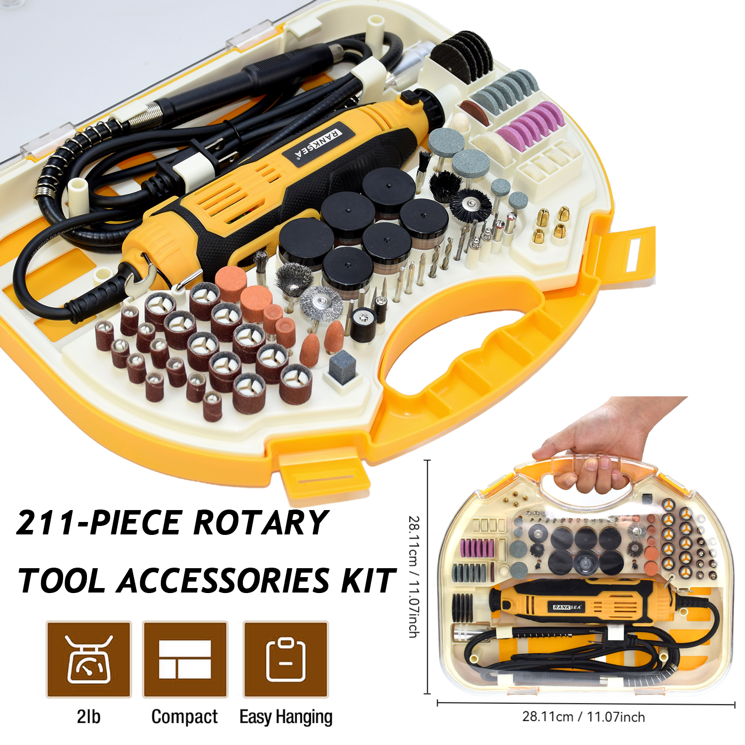 Power Tools Diy - Rotary Tool Kit, Equipped With Flex