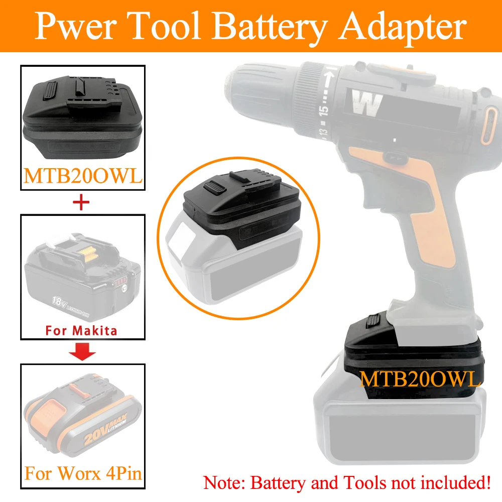 Li-ion Battery Adapter for Mak - Power Tools Orange recension och pris