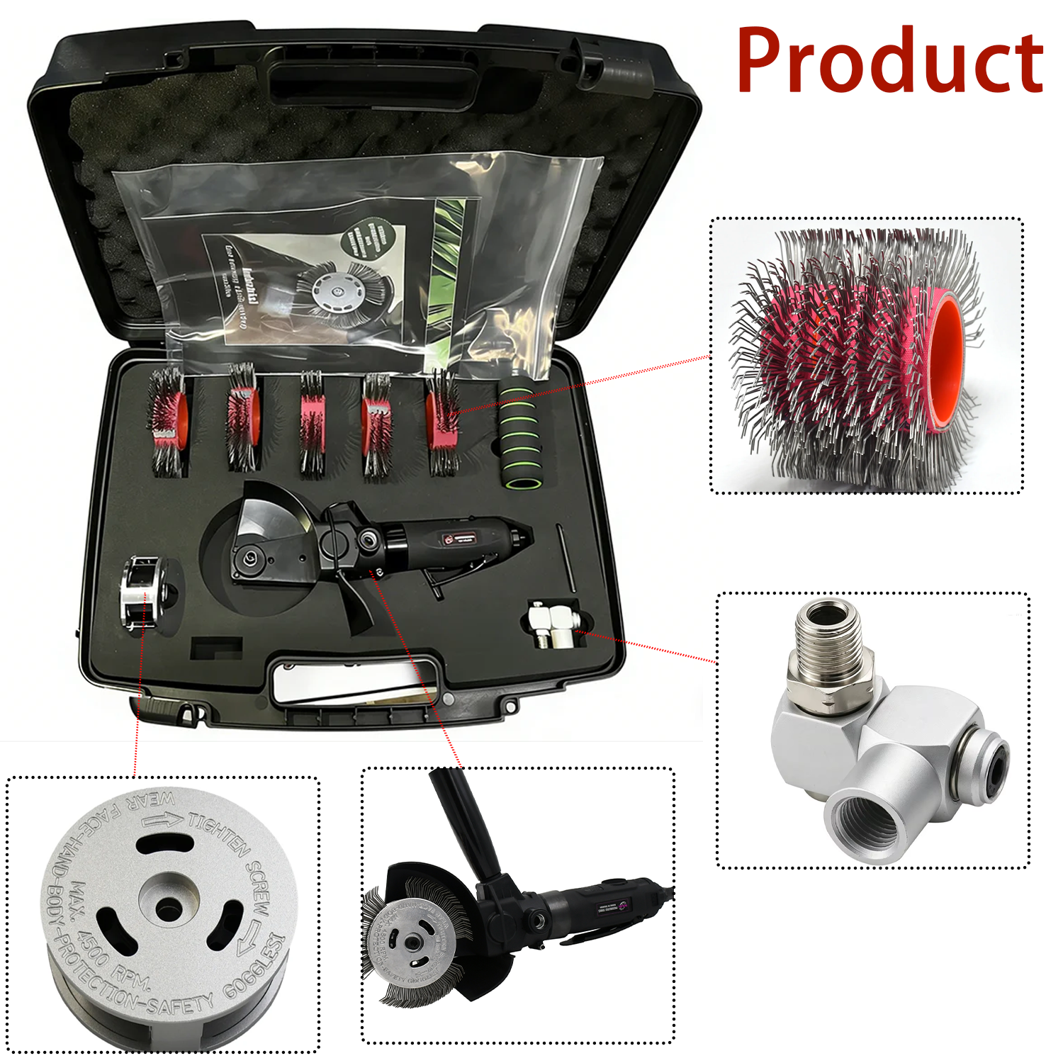 Pneumatic Bristle Blaster Kit  - Power Tools In Automotive recension och pris