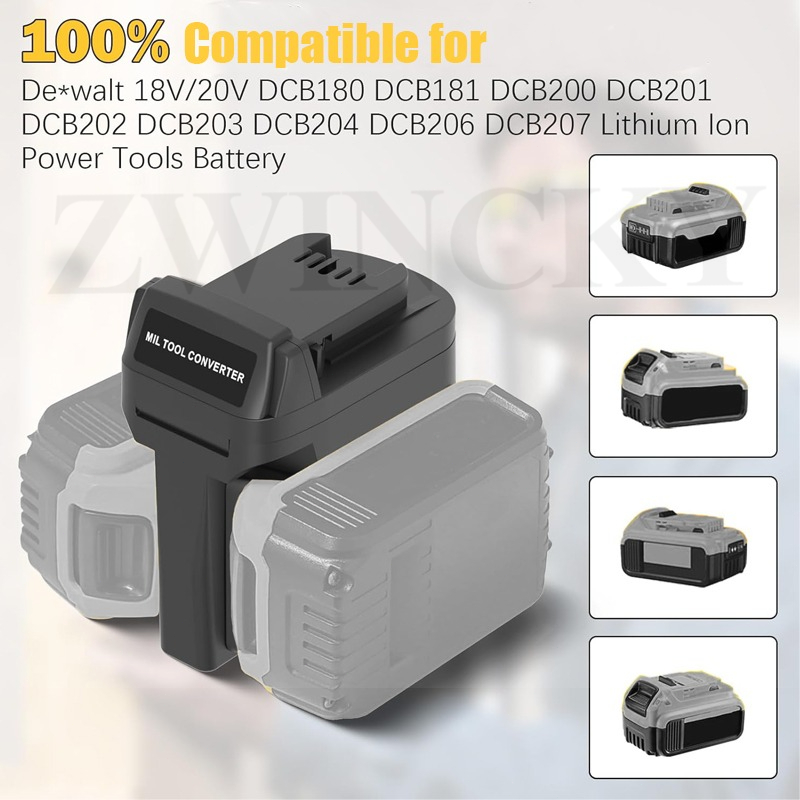 ZWINCKY Battery Adapter for De - Power Tools Milwaukee recension och pris