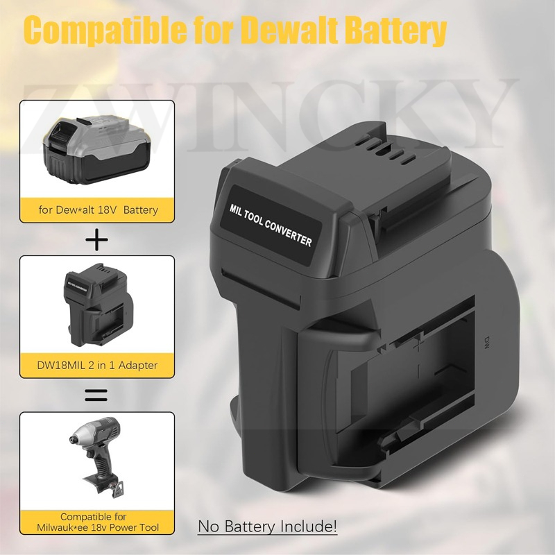 ZWINCKY Battery Adapter for De - Power Tools Milwaukee recension och pris
