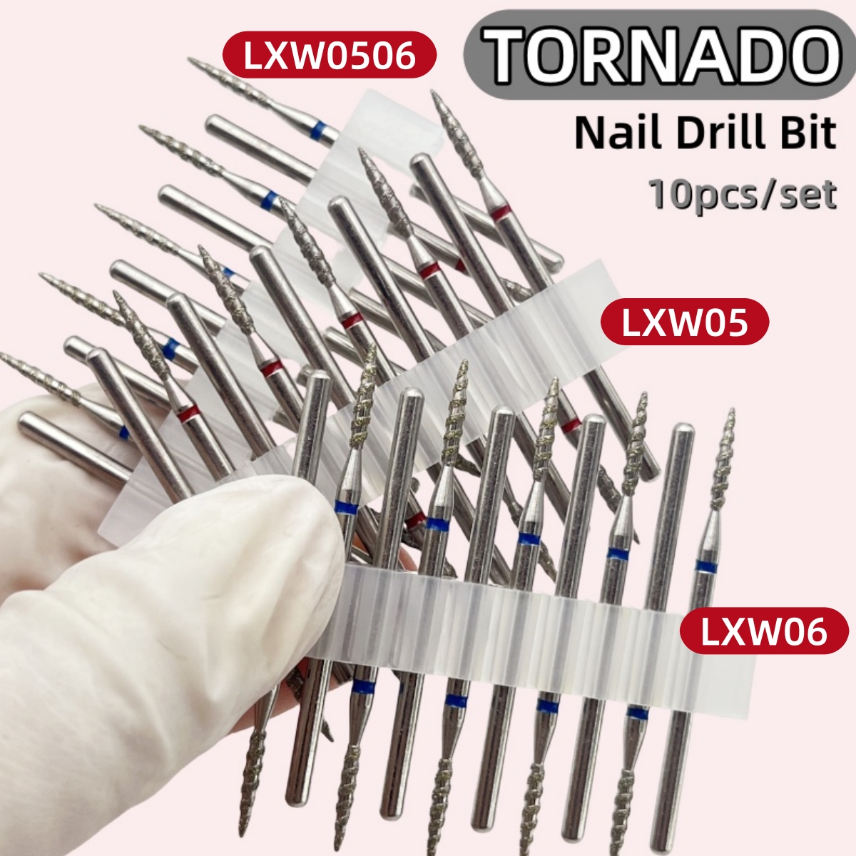 10Pcs Tornado Diamond Nail Dri - Rotary Tool Kit recension och pris