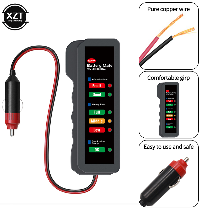 Car Battery Tester 6 LED Displ - Power Tools In Automotive recension och pris